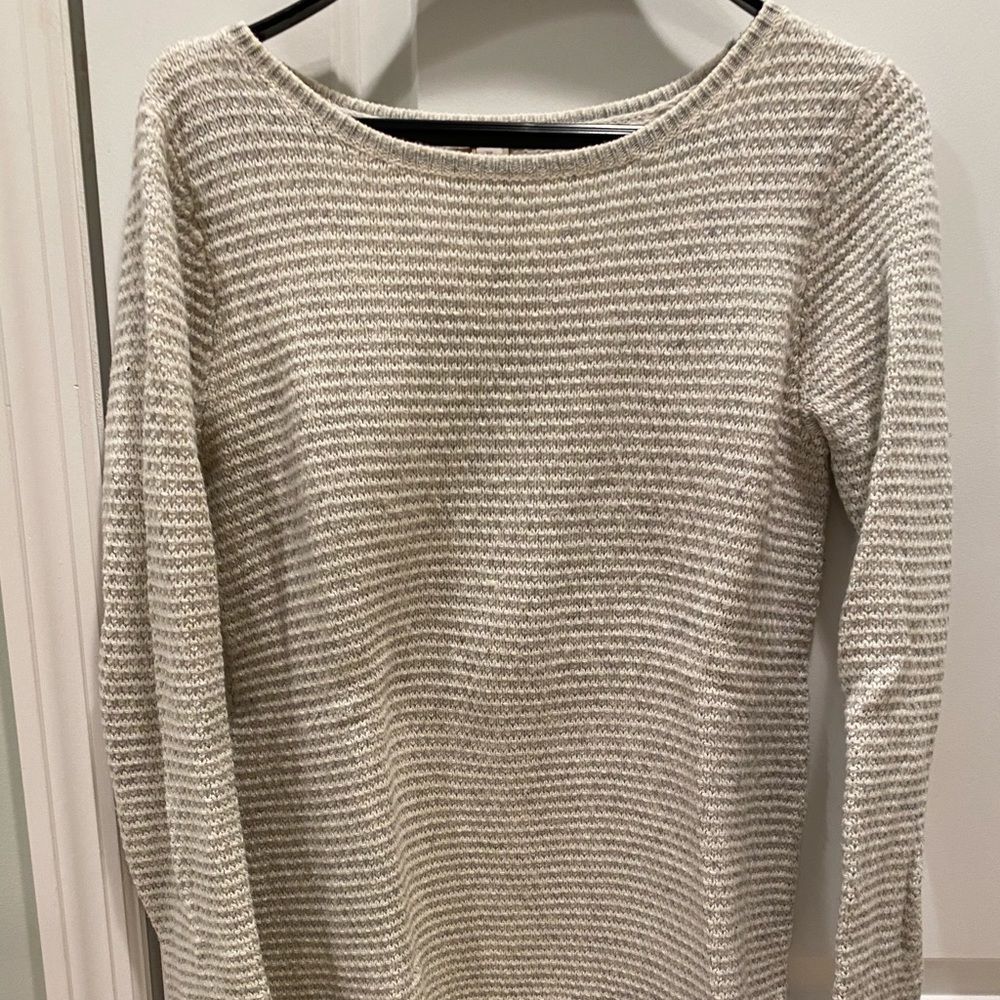 Gray and White J. Crew Sweater